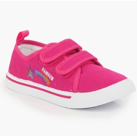 Sneakers rosa da ragazza Atletico con velcro