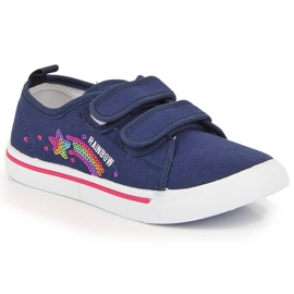 Sneakers Atletico blu navy con velcro per ragazze