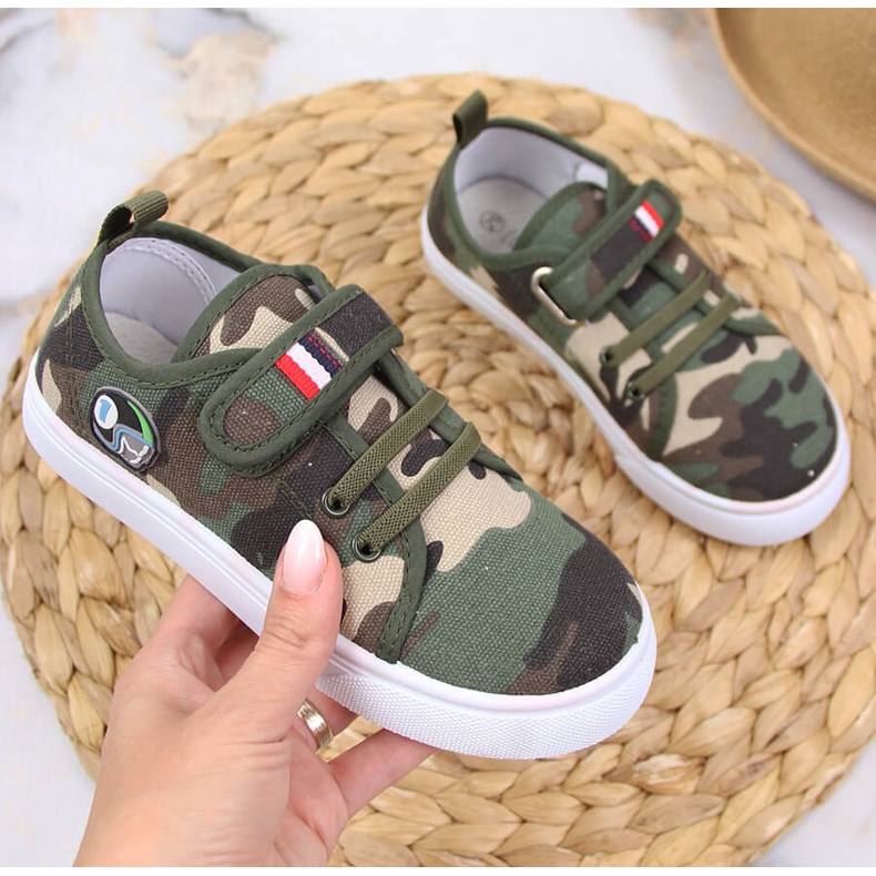 Sneakers da bambino Atletico chiusura strappo chiusura strappo verde