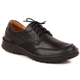 Scarpe da uomo in pelle nera Łukbut 947 nero