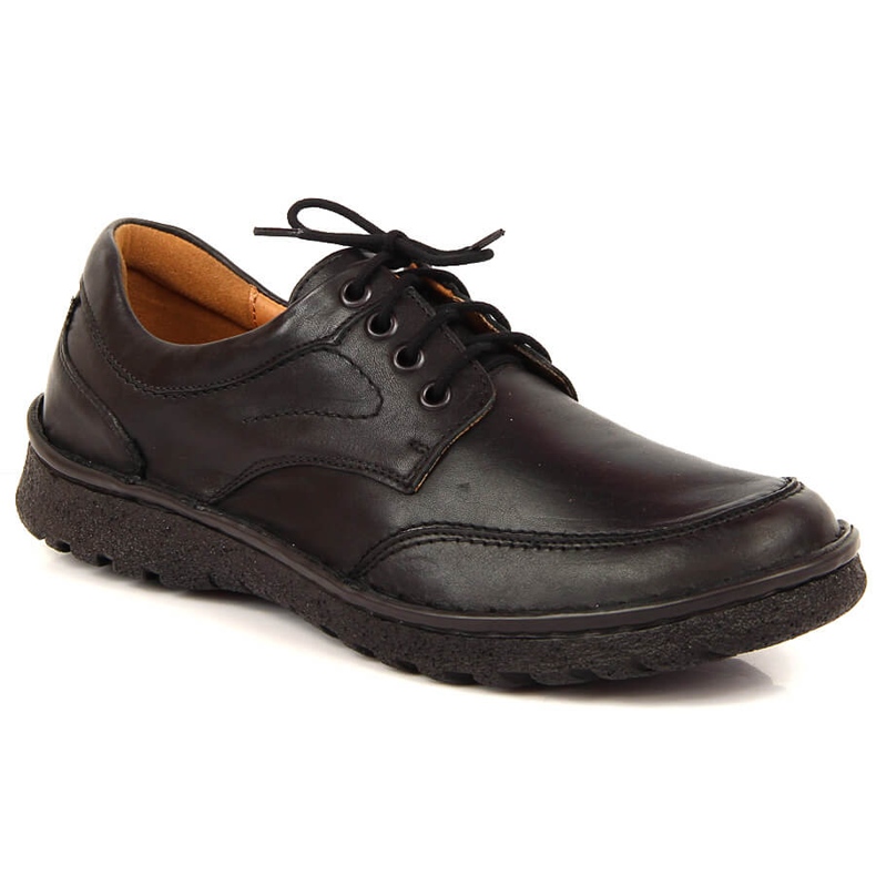 Scarpe da uomo in pelle nera Łukbut 947 nero