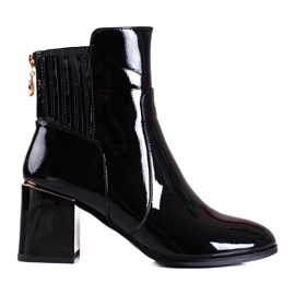 Stivali neri da donna Shelovet realizzati in ecopelle verniciata nero