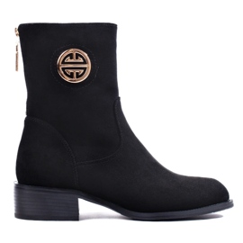 Stivali alti da donna in camoscio nero
