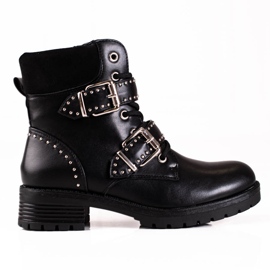 Shelovet Low Workers da donna in stile rock nero