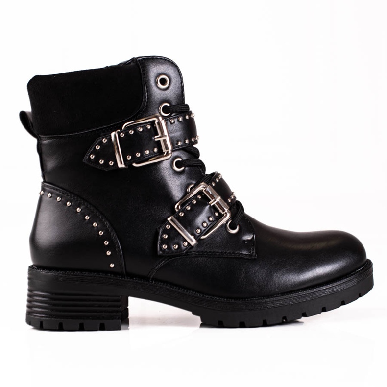 Shelovet Low Workers da donna in stile rock nero