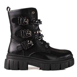 Shelovet stivali rock da donna neri nero