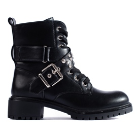 Stivali da lavoro da donna Shelovet con cintura decorativa nero