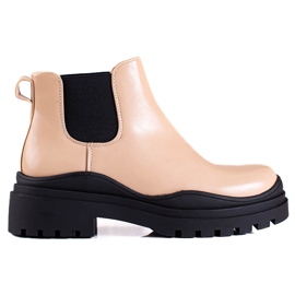 Stivali beige per le donne Stivali Shelovet Jodhpur sulla piattaforma