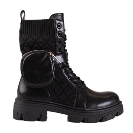 SHELOVET Borse da donna Shelvet nere con tasca in velcro nero
