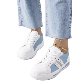 Sneakers blu con borchie Luus bianco