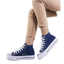 Sneakers blu navy sulla piattaforma Korgay
