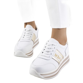 Sneakers Teresin in pelle bianca e oro bianco d'oro