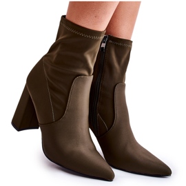 Stivali con tacco alto da donna color cachi Amile marrone