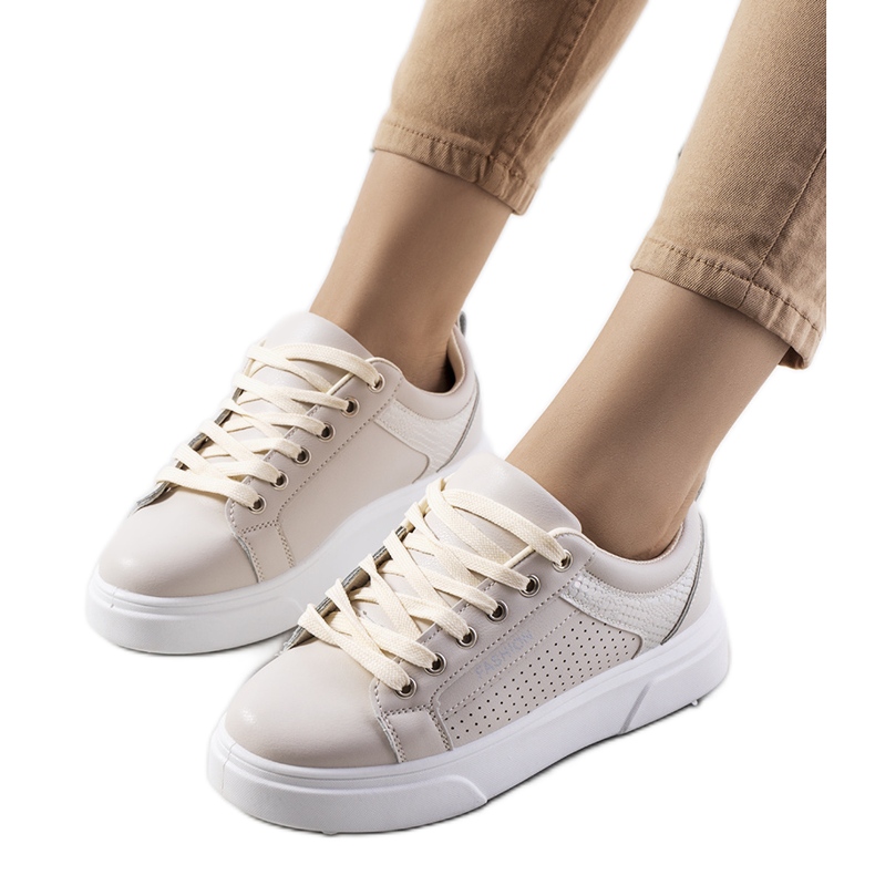 Sneakers beige con suola spessa Louisiana