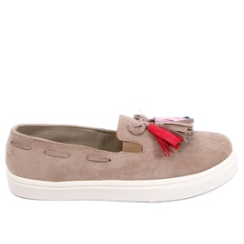 Sneakers autunnali con frange Salma Khaki beige marrone