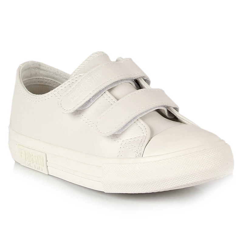 Sneakers da bambino con velcro in ecopelle bianca Big Star KK374055