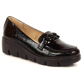 Scarpa da donna in pelle, laccata nera Croco Filippo nero