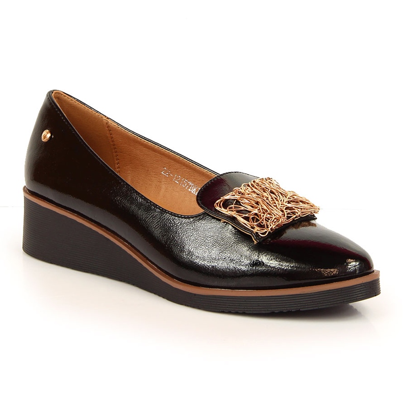 Scarpe laccate, zeppe slip-on, Potocki nero