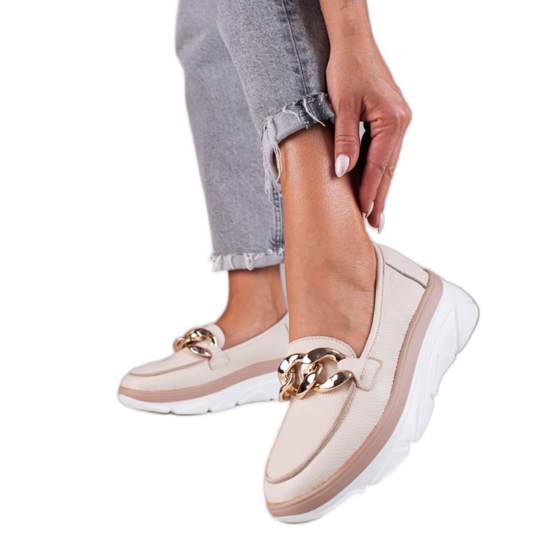 Mocassini Scarpe beige di Vinceza