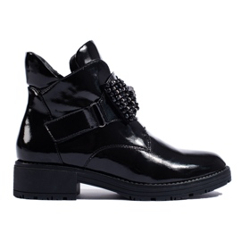 Stivali laccati neri con velcro W. Potocki nero