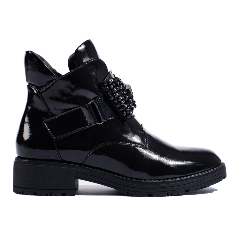 Stivali laccati neri con velcro W. Potocki nero