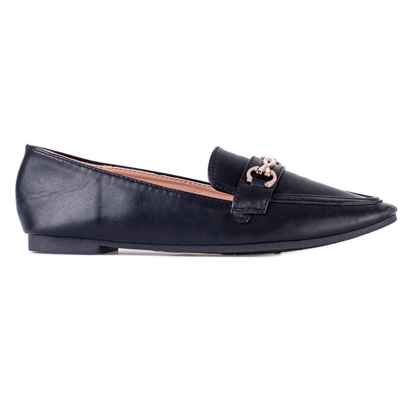 Classico mocassino da donna nero Shelovet con ornamento