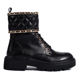 Operai da donna Shelovet con ornamento trapuntato nero