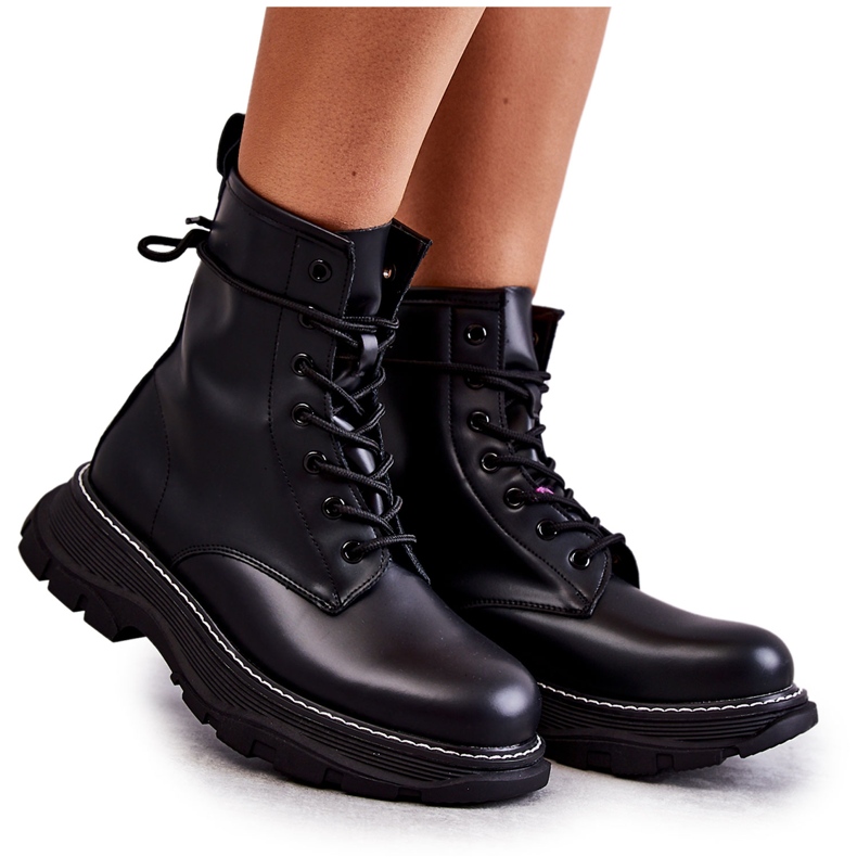 FD1 Stivali in pelle alla moda Casso nero