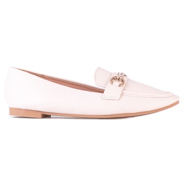 Classico mocassino da donna Shelovet beige con ornamento