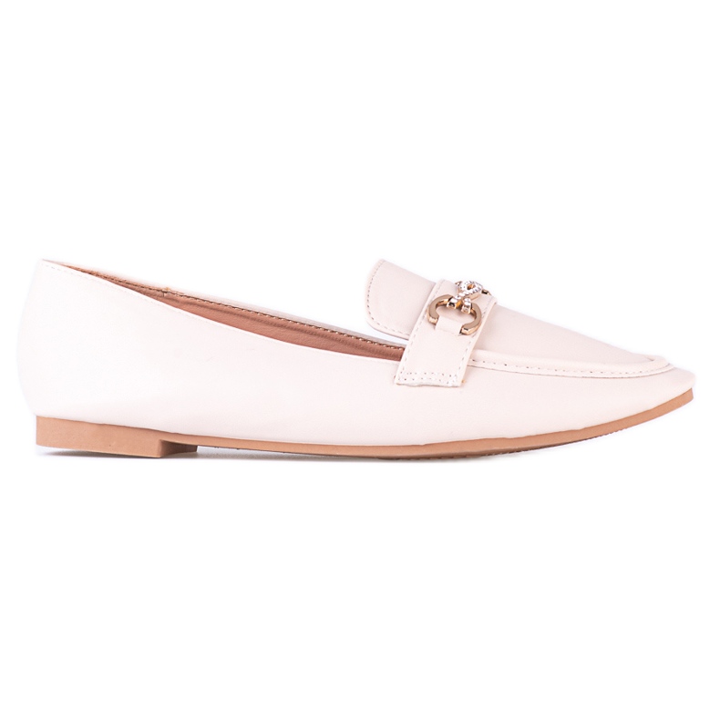 Classico mocassino da donna Shelovet beige con ornamento