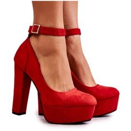 WS1 Décolleté In Pelle Scamosciata Sulla Piattaforma Rossa Rivia rosso