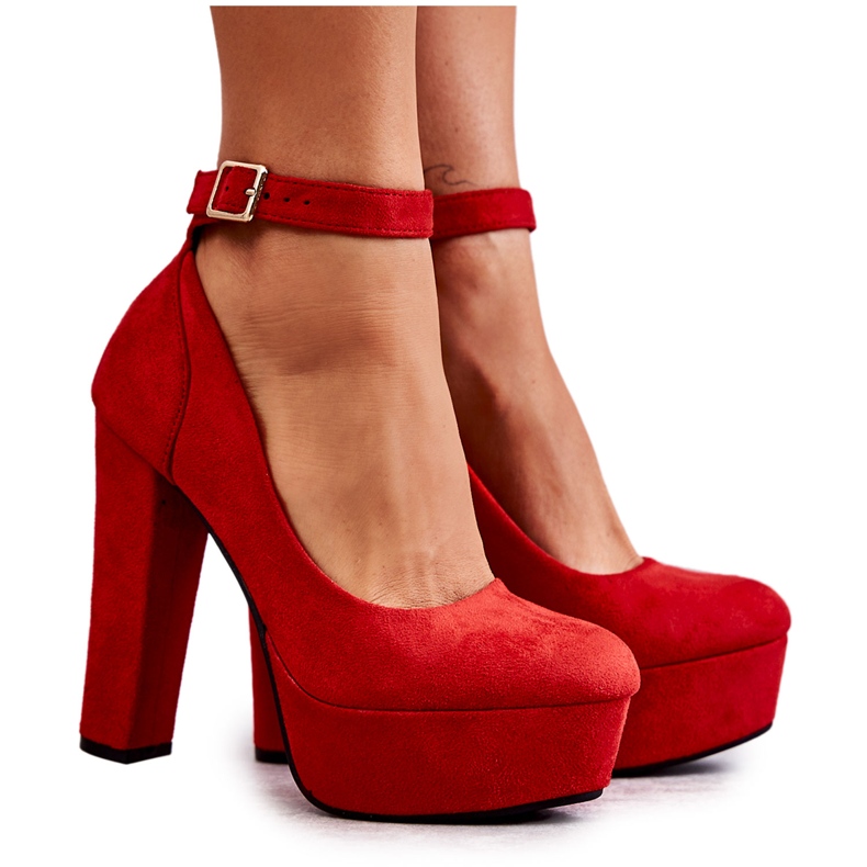 WS1 Décolleté In Pelle Scamosciata Sulla Piattaforma Rossa Rivia rosso