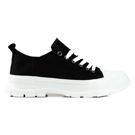 Sneakers nere da donna stringate Shelovet nero