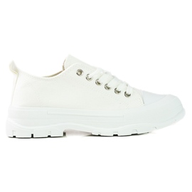Sneakers bianche da donna stringate Shelovet bianco