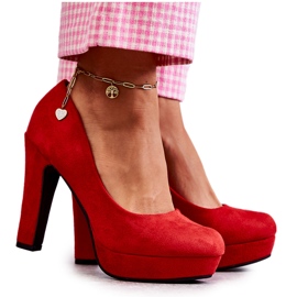 WS1 Décolleté In Pelle Scamosciata Classiche Sui Tacchi Soro Rosso
