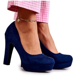 Décolleté classiche in pelle scamosciata sul tallone Navy Soro blu