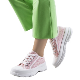 Sneakers rosa sulla piattaforma Valida bianco
