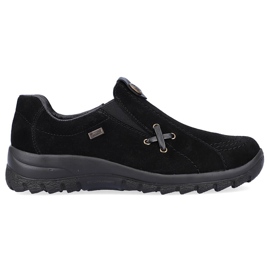 Scarpe in pelle, slip-on nere Rieker L7171-00 nero