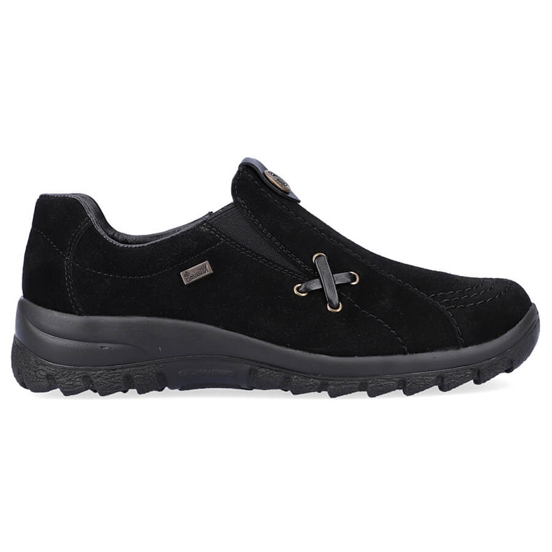 Scarpe in pelle, slip-on nere Rieker L7171-00 nero