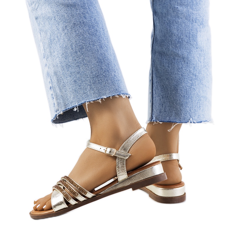 Sandali con strass Gold Parade d'oro