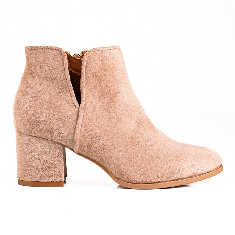 Stivali da donna Shelovet beige con cut-out