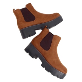 Stivaletti Chelsea su suola alta Samanti Camel marrone