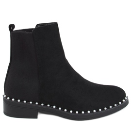 Stivaletti Chelsea con perle Lando Black nero