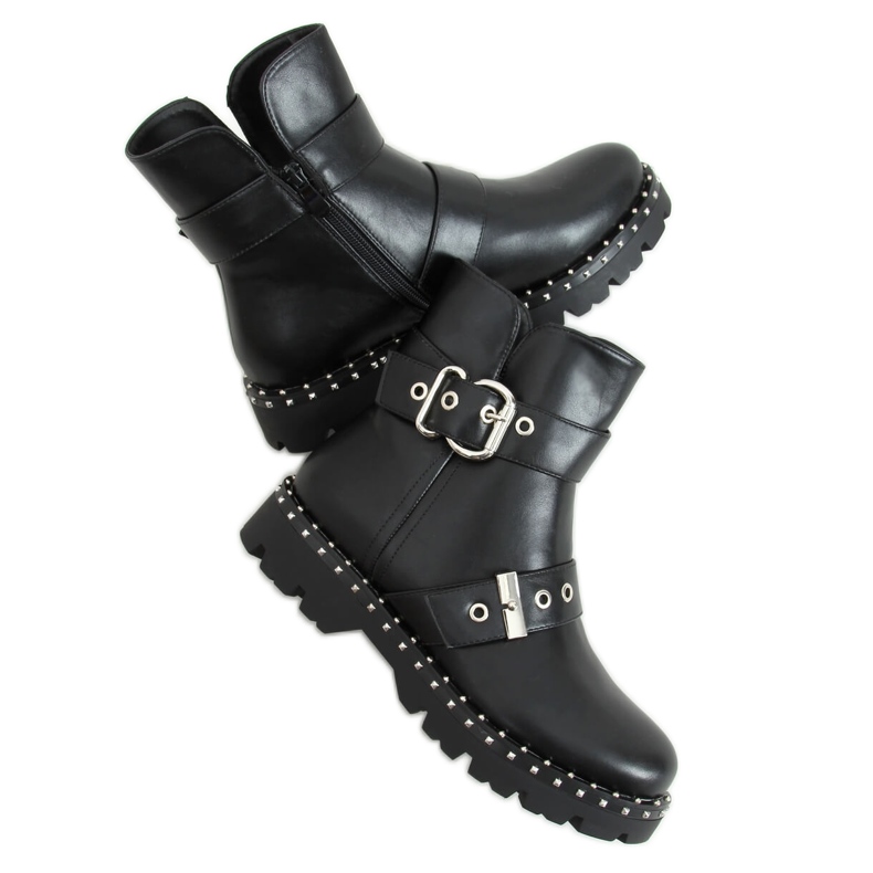 Stivali militari con borchie Soprano Black nero