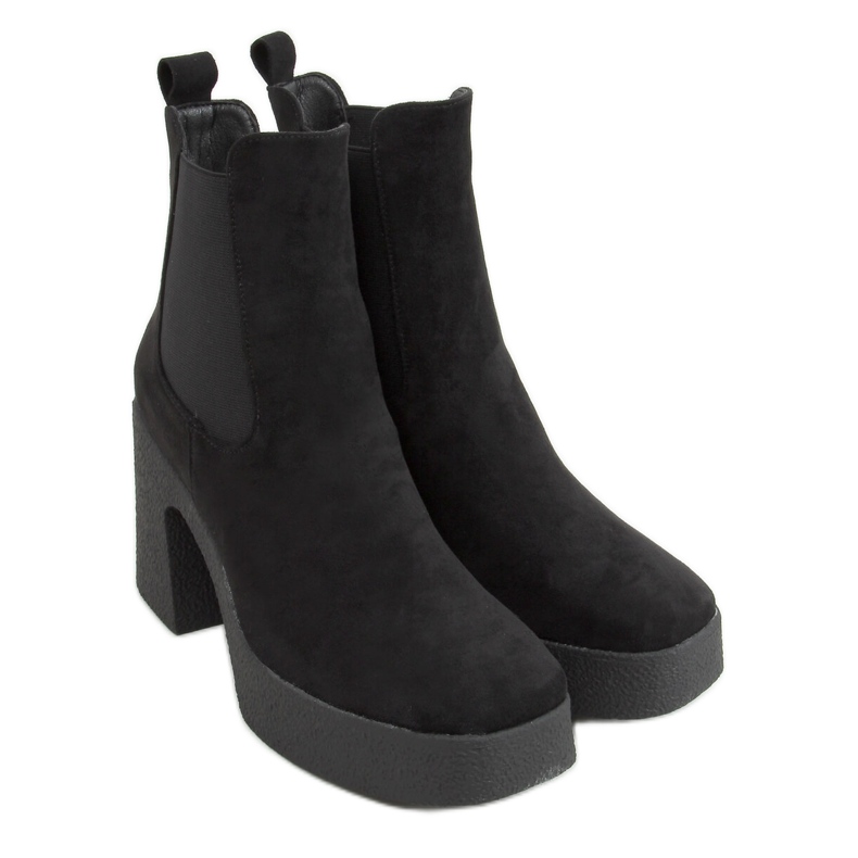 Stivali con tacco in gomma Amelda Black nero
