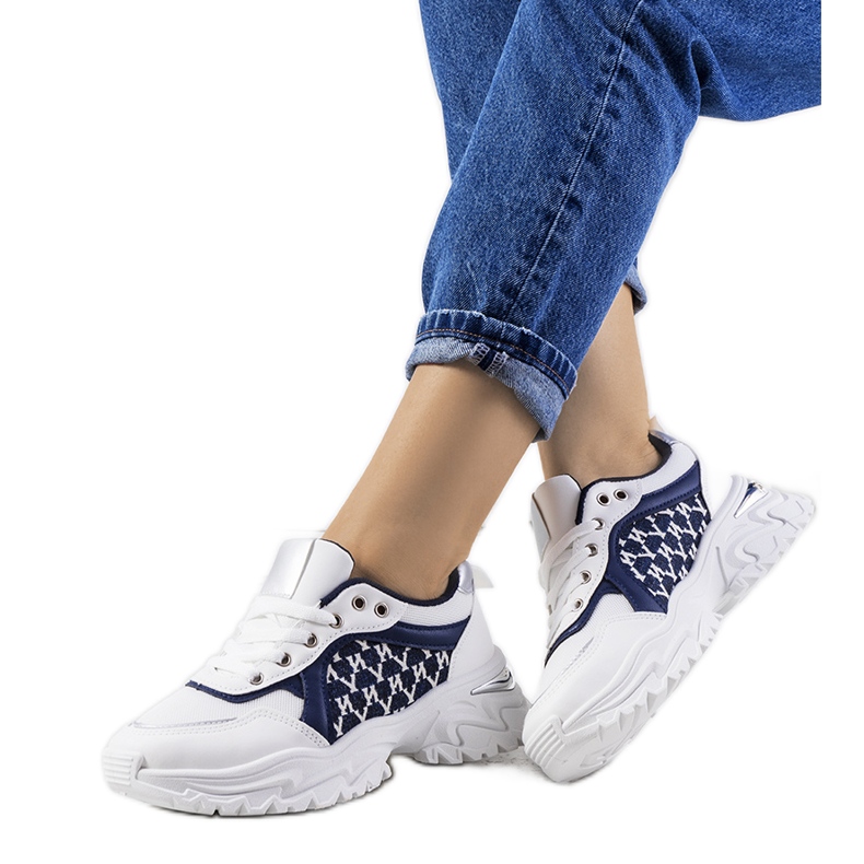 Sneakers da donna bianche e blu navy Florival bianca