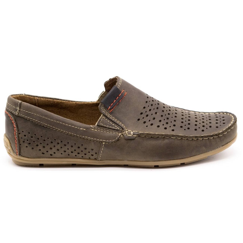 Olivier Scarpe da uomo mocassino 906 per l'estate marrone grigio