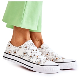 PS1 Sneakers Basse Da Donna Con Fiori Janey White bianco