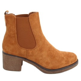 Stivaletti Chelsea con tacco basso Samara Camel marrone