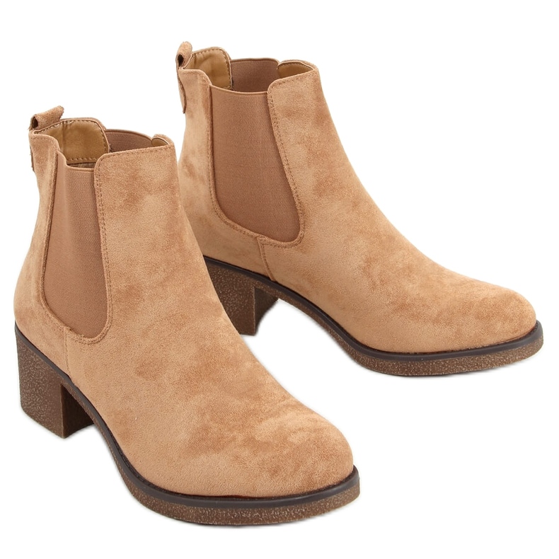 Stivaletti Chelsea con tacco basso Samara Khaki beige